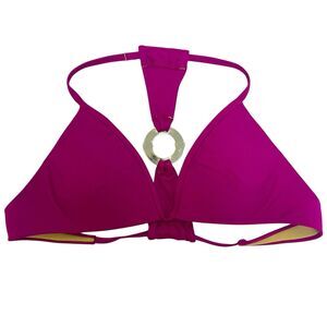 Victoria’s Secret Womens M Push Up Triangle Bikini Top‎ Racerback w/Medallion